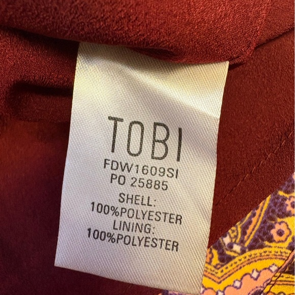 NWT Tobi Mauve and Gold Patterned Mini Dress 60's inspired vintage women's Small - Picture 8 of 12